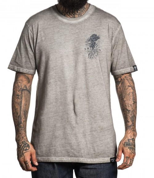 SHARUZEN TEE OIL STAIN LIGHT GRAY